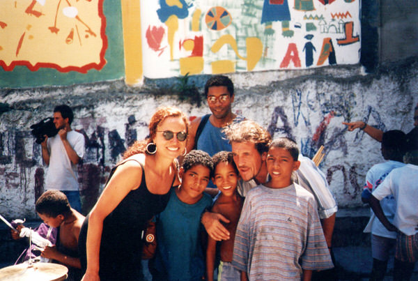 Jim Capaldi in Brazil - photo of Jim and his wife and some children - London School of Samba Obituary