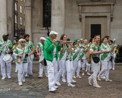 40th Anniversary of the LSS at Covent Garden - the Bateria as they march with their instruments - Copyright Brian Guttridge
