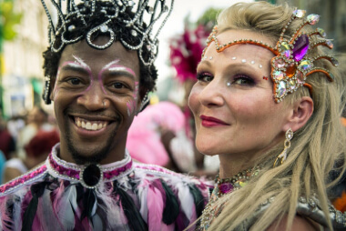 Carnival 2017 Couple Smiling at camera