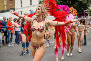LSS Notting Hill Carnival 2018 - Samba dancer in street - Copyright Brian Guttridge