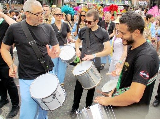 NHC Bateria Drummers warming up to play in the Carnival 2022 - Copyright Mestre Mags