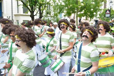 Carnival 2014 - Bateria laughing and playing instruments - Copyright Mo Elnadi