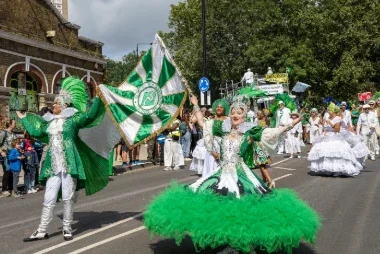 Carnival 2024- Flag Bearers leading the parade - Copyright Brian Guttridge