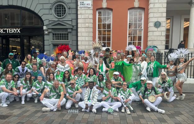 Covent Garden 2024 - Group photo of band and dancers