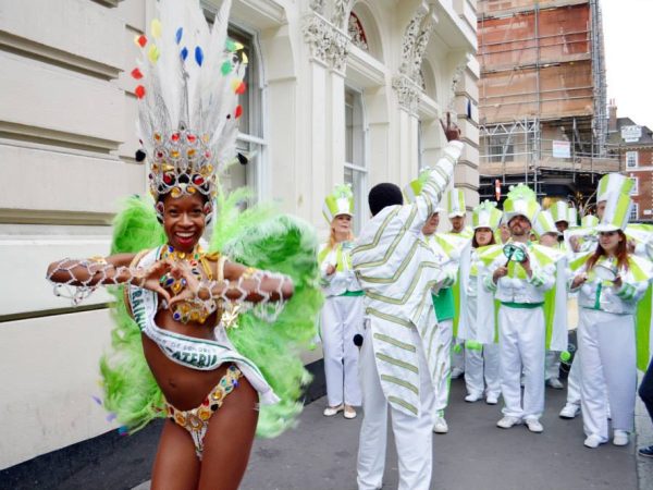 Group of the bateria with a queen in front